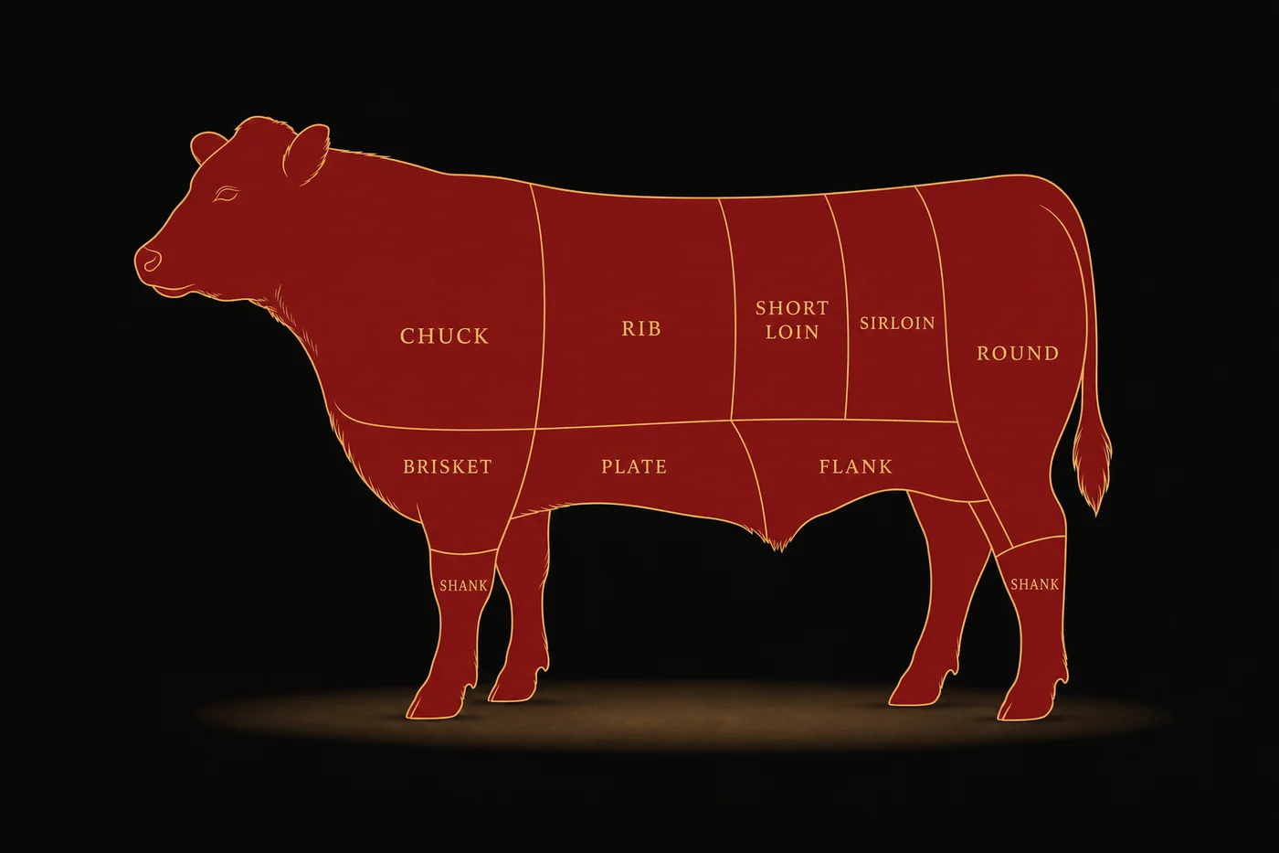 Beef anatomy diagram